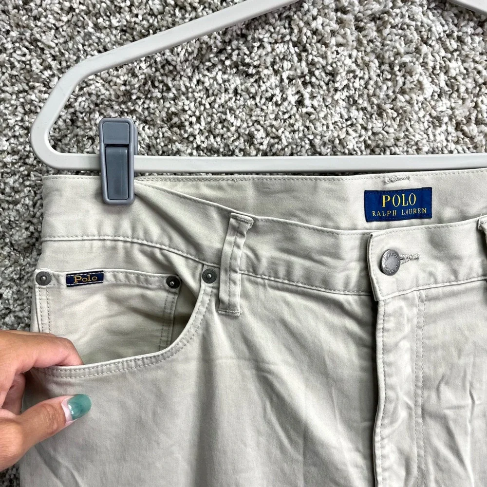 Polo‎ Ralph Lauren Pants Men's 34x30 Beige Khaki Stretch Cotton 5-Pocket Chino